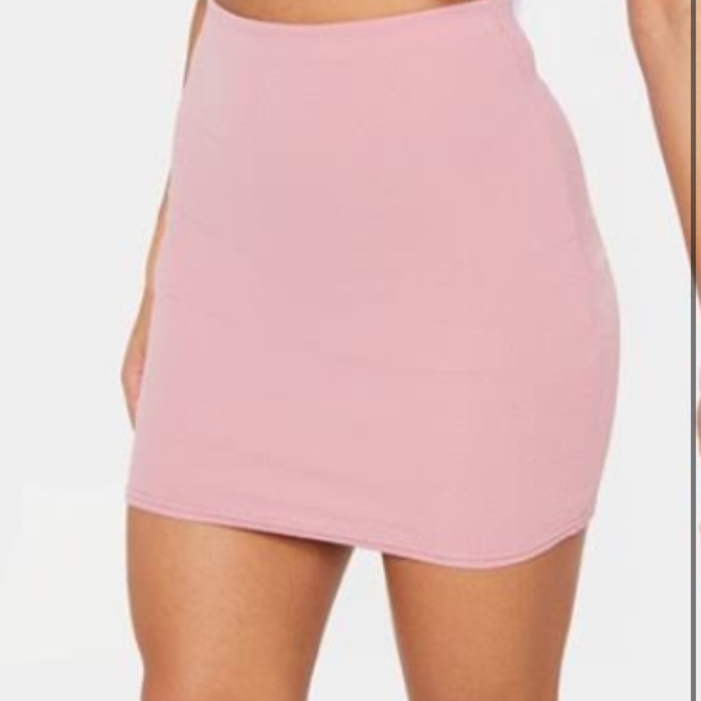Blush colored bodycon skirt